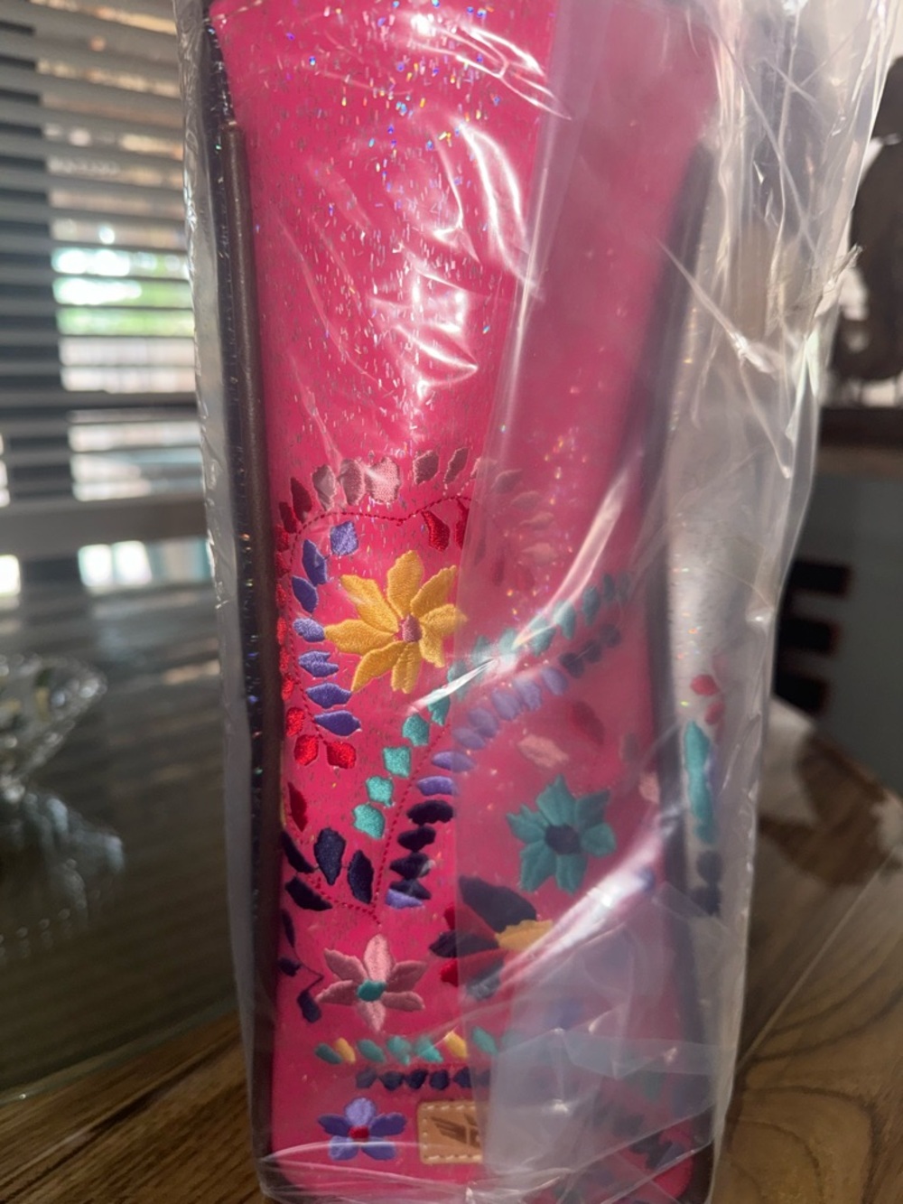 Gorgeous Consuela Multi Color Holographic Glitter Tote with Striped Handles - Picture 8 of 13